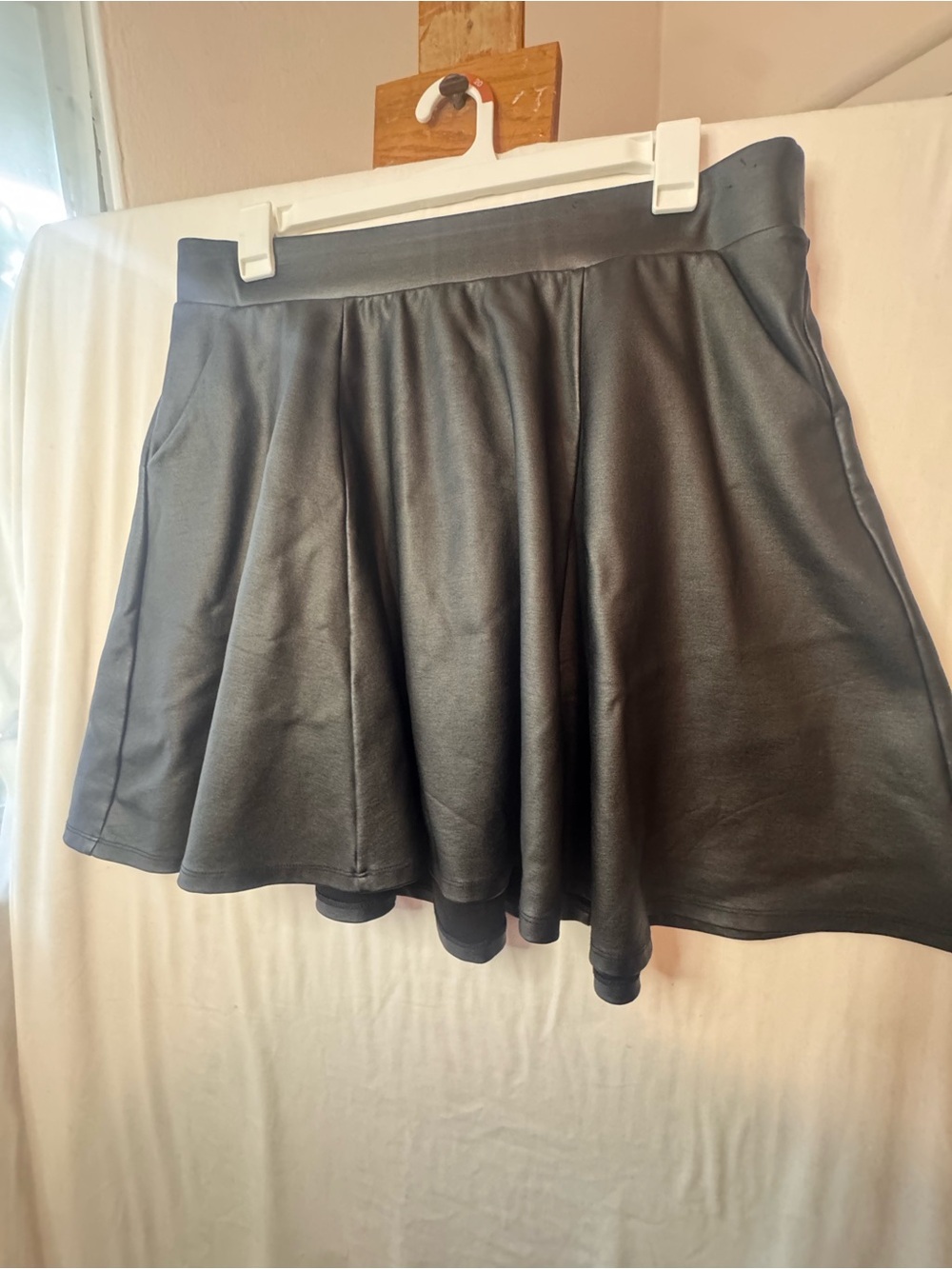 torrid Black Faux Leather Circle Skirt